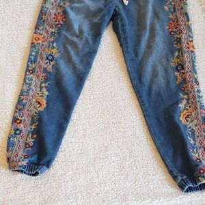 DRIFTWOOD Blue Jeans with Colorful Embroidery